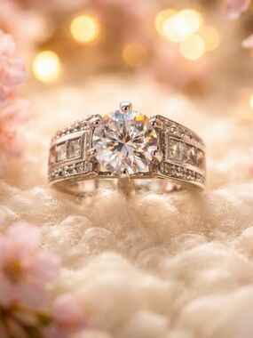 CZ 3 carat Engagement Statement Ring Size 8 RSC